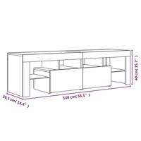 Tv-meubel LED-verlichting 140x36,5x40 cm bruin eikenkleur - thumbnail