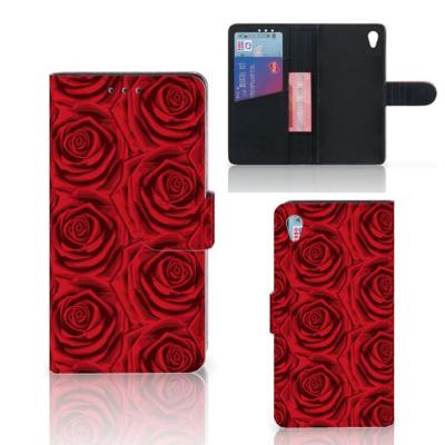 Sony Xperia Z3 Hoesje Red Roses | Portemonnee hoesje Sony Xperia Z3 Hoesje Red Roses | Portemonnee hoesje