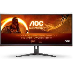 AOC CU34G2XE 34 WQHD gebogen pc-monitor VA-paneel 144Hz 1ms 1 HDMI 1DP Adaptive Sync Zwart