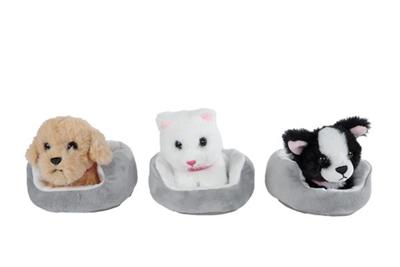 Take Me Home knuffel pluche - hond of poes in mand, 12cm