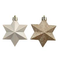 Ster kunststof L9b9h12 cm parel 12 st Shatterproof Decoris - Decoris - thumbnail