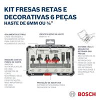 Bosch Accessoires 8-delige gemengde freesset - schachtdiameter 6 mm - 2607017468 - thumbnail