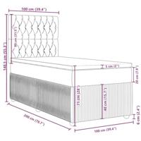 Boxspring met matras fluweel lichtgrijs 100x200 cm - thumbnail