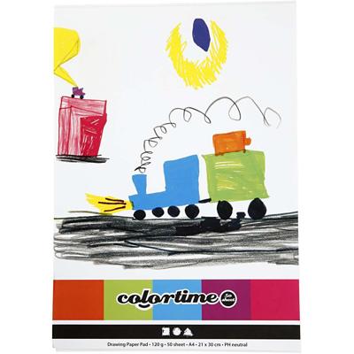 Creativ Company Tekenbord, a4, vel 210x297 mm, 120 gr, wit, 50 vel/ 1 stuk