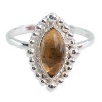 Edelsteen Ring Citrien - 925 Zilver (Maat 17) - thumbnail