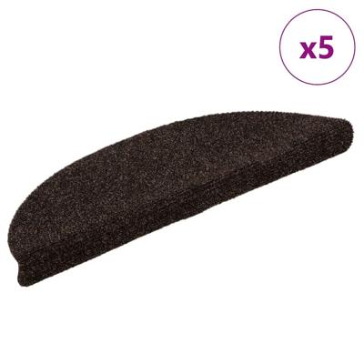 VidaXL Trapmatten zelfklevend 5 stuks 56x17x3 cm bruin halfrond VidaXL Trapmatten zelfklevend 5 stuks 56x17x3 cm bruin halfrond