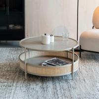 ZILT Ronde Salontafel 'Maddie' Rotan, kleur Zand - thumbnail
