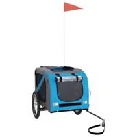 VidaXL Hondenfietstrailer oxford stof en ijzer blauw en grijs - thumbnail