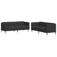 2-delige Loungeset stof zwart - thumbnail