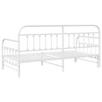 Bedframe voor een daybed met hoofdeinde Wit 100 x 200 cm Staal - thumbnail