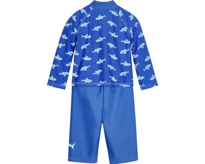 Playshoes zwempak lange mouw Haai Blauw-98-104