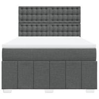 Boxspring met matras stof donkergrijs 160x200 cm - thumbnail