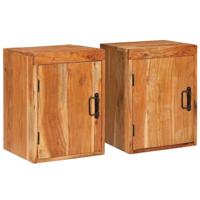 Nachtkastje 2 pcs Bruin 35 x 33 x 48 cm Massief Hout Acacia - thumbnail