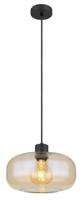 Globo Zwarte hanglampGiuseppe amber glas - 15566HA - thumbnail