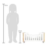 Knus Small foot - houten poppenbed wit little button - thumbnail