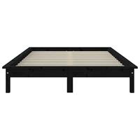 Bedframe massief grenenhout zwart 160x200 cm - thumbnail