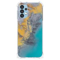 Samsung Galaxy A13 (4G) Anti-Shock Hoesje Marble Blue Gold - thumbnail