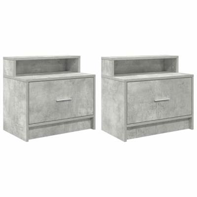 Nachtkastjes 2 st met lade 51x31x47 cm betongrijs