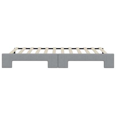 Slaapbank met onderschuifbed 90x190 cm stof lichtgrijs