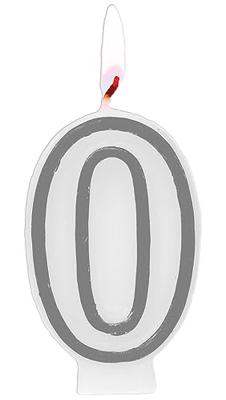 Cijferkaars &apos;0&apos; Wit Zilver Chique (9cm)