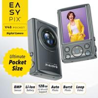 Easypix V48 Pocket Anthrazite Digitale camera 8 Mpix Antraciet Geïntegreerde accu, 4K video, Full-HD video-opname, Met ingebouwde flitser - thumbnail