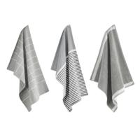 Byrklund Keuken- en Theedoeken set Dishes & Dry Hands Grijs - 3 delig - thumbnail