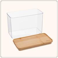 OTIX Cracker Bewaardoos Transparant Knackebrod Vershouddoos Bamboe - thumbnail