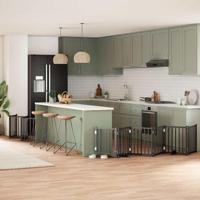 Hondenhek inklapbaar 12 panelen 600 cm populierenhout zwart - thumbnail