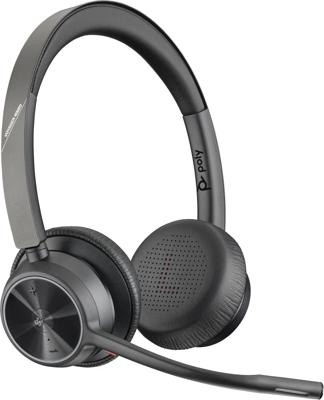 HP Poly Voyager 4320-M +BT700 Dongle On Ear headset Bluetooth Stereo Zwart Noise Cancelling Volumeregeling, Microfoon uitschakelbaar (mute) Computer