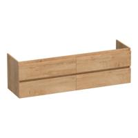 Brauer Joy - Onderkast - 160 cm - met 4 Softclose Lades Greeploos en 2 Sifon Uitsparingen - Forest Tan - thumbnail
