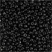 Creativ Company Rocailles, d 3 mm, afm 8/0, gatgrootte 0,6-1,0 mm, zwart, 500 gr/ 1 doos - thumbnail