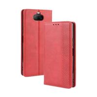 Voor Sony Xperia 8 magnetische gesp retro Crazy Horse textuur horizontale Flip lederen draagtas met houder & kaartsleuven & fotolijstjes (rood) - thumbnail