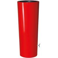 Garantia regenton met bloembak 350 liter rood - thumbnail