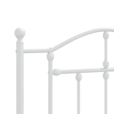Bedframe met hoofd- en voeteneinde metaal wit 90x200 cm
