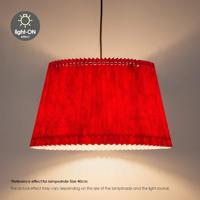 Papieren Gevouwen Lampenkap - Conisch - Rood - ø40 x 24 cm - E27 fitting - Voor Staande Lamp - Ontworpen voor woonkamer en eetkamer - thumbnail