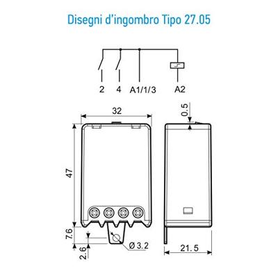 Finder 27.05.8.230.0000 Stroomstootschakelaar Inbouw 2x NO 230 V/AC 10 A 2300 VA 1 stuk(s)