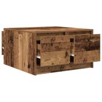 Salontafel met lades 70,5x70x40 cm oud hout - thumbnail