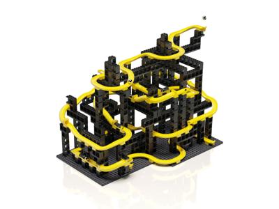 Hubelino knikkerbaan bouwset zwart/geel 246-delig Hubelino knikkerbaan bouwset zwart/geel 246-delig
