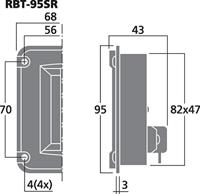 Monacor RBT-95SR Bandtweeter 40 W 8 Ω - thumbnail