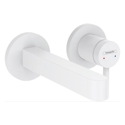 Wastafelmengkraan Inbouw Finoris HansGrohe 2-gats 168 MM Voorsprong Met Afvoerplug Mat Wit Wastafelmengkraan Inbouw Finoris HansGrohe 2-gats 168 MM Voorsprong Met Afvoerplug Mat Wit