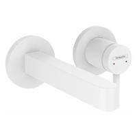 Wastafelmengkraan Inbouw Finoris HansGrohe 2-gats 168 MM Voorsprong Met Afvoerplug Mat Wit - thumbnail