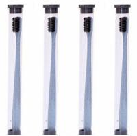 4 stuks/set tarwestro tandenborstel Soft-Bristle tandenborstel bamboe houtskool hoofd 18cm PVC behuizing draagbare verpakking reizen tandenborstel (bl - thumbnail