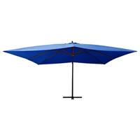Zweefparasol met houten paal 400x300 cm azuurblauw - thumbnail
