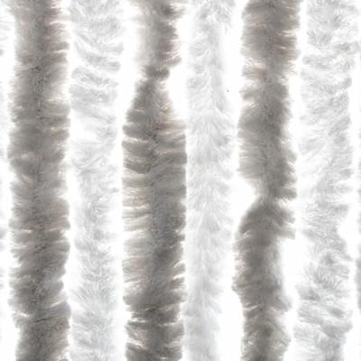 VidaXL Vliegengordijn 100x220 cm chenille lichtgrijs en wit