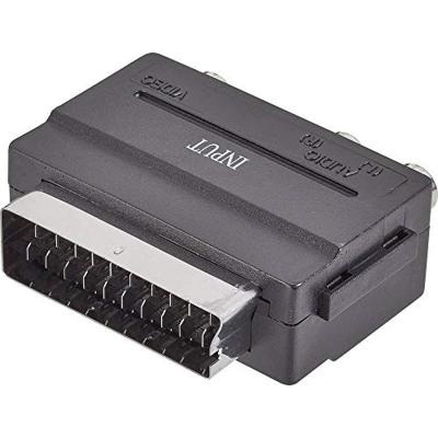 SpeaKa Professional SP-7869904 Cinch / SCART Adapter [3x Cinch-koppeling - 1x SCART-stekker] Zwart