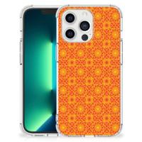 iPhone 13 Pro Max Doorzichtige Silicone Hoesje Batik Oranje - thumbnail