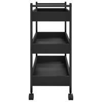 Keukentrolley 50x30x70 cm bewerkt hout zwart - thumbnail