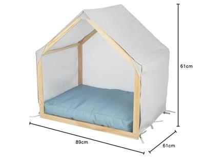 TRIXIE HONDENMAND TENT LIAS HOUT ZAND / BLAUW 88X61X89 CM TRIXIE HONDENMAND TENT LIAS HOUT ZAND / BLAUW 88X61X89 CM