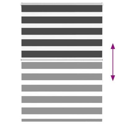 VidaXL Zebra rolgordijn 95x150 cm stofbreedte 90,9 cm zwart VidaXL Zebra rolgordijn 95x150 cm stofbreedte 90,9 cm zwart