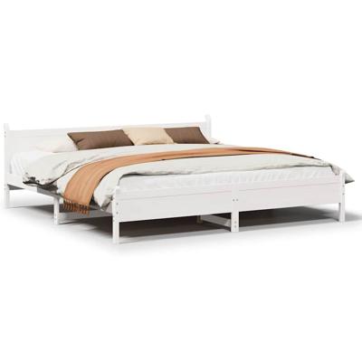 Bedframe zonder matras massief grenenhout wit 200x200 cm